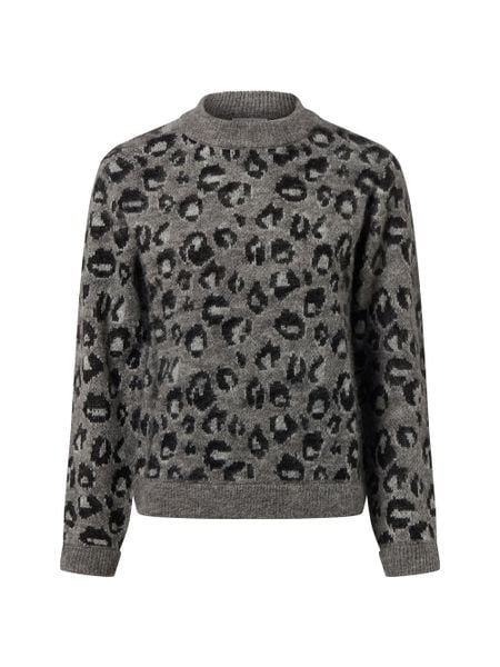 Marie Lund Damski sweter z dzianiny z wełną i moherem Kobiety Wełna szary|czarny wzorzysty, S. Czarne swetry damskie Marie Lund, s, bez wzorów, z dzianiny, bez kołnierzyka, bez ramiączek, bez kaptura. Za 399.95 zł.