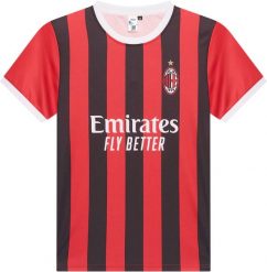 Koszulka domowa AC Milan Męska. Czarne koszulki sportowe męskie AC MILAN, m, bez wzorów, z materiału, bez kołnierzyka, bez ramiączek, do piłki nożnej. Za 225.58 zł.