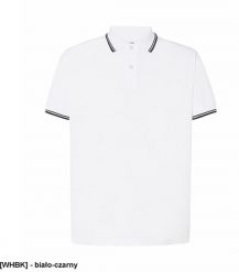 JHK Męskie polo z krótkim rękawem 100% stabilizowana bawełna, biało-czarny 2XL. Białe koszulki polo męskie JHK, m, bez wzorów, z bawełny, bez ramiączek. Za 44.02 zł.