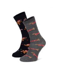 Lasocki Skarpety długie 2MB-002-AW24 (2-pack) Szary. Szare skarpety męskie Lasocki, bez wzorów, z bawełny. Za 29.99 zł.