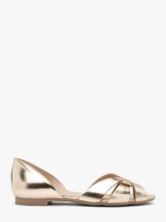 Platynowe baleriny damskie KARA. Szare baleriny damskie Ryłko, na lato, w ażurowe wzory, z materiału, eleganckie, bez obcasa, na płaskiej podeszwie. Za 379.99 zł.