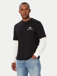 Guess Jeans Longsleeve M6YI04 K3644 Czarny Regular Fit. Czarne bluzki z długim rękawem męskie Guess Jeans, m, z aplikacjami, z bawełny, bez kołnierzyka. Za 219.99 zł.