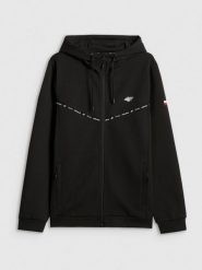 4F Bluza kibica z kapturem męska - czarna M. Czarne bluzy męskie 4f, m, bez wzorów, z kapturem. Za 249.99 zł.