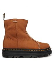 Dr. Martens Botki ZEBZAG RIGGER BOOT WARM LINED DM42023200 Brązowy. Brązowe botki damskie Dr. Martens, z nubiku, bez obcasa, na płaskiej podeszwie, bez zapięcia. Za 899.99 zł.