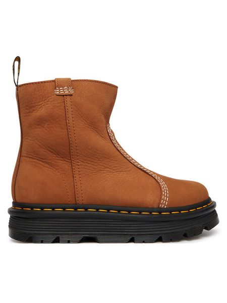 Dr. Martens Botki ZEBZAG RIGGER BOOT WARM LINED DM42023200 Brązowy. Brązowe botki damskie Dr. Martens, bez obcasa, na płaskiej podeszwie, bez zapięcia. Za 899.99 zł.