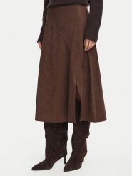 Guess Spódnica midi W6BD09 W4058 Brązowy Regular Fit. Brązowe spódnice damskie Guess, xxl, z aplikacjami, z syntetyku, midi. Za 474.99 zł.