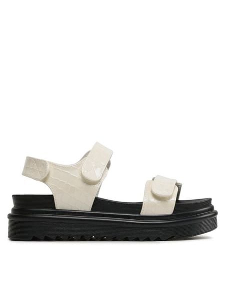 DeeZee Sandały E6688-60 Écru. Sandały damskie DeeZee, bez wzorów, ze skóry, bez obcasa, na płaskiej podeszwie, bez zapięcia. Za 159.99 zł.