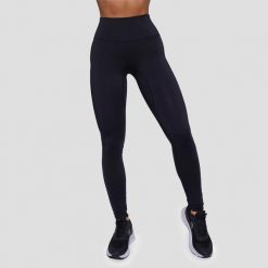 Legginsy damskie functional training z wysokim stanem czarne FIT. Czarne legginsy damskie GYMBEAM, l, bez wzorów, z elastanu. Za 115.90 zł.