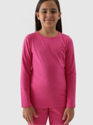 4F Longsleeve regular gladki dziewczęcy - różowy 140 (9-10 lat). Czerwone t-shirty i topy dla dziewczynek 4f, bez wzorów, z bawełny, bez ramiączek. W wyprzedaży za 39.99 zł.