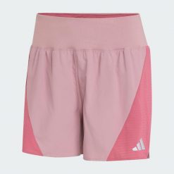 Spodenki do biegania adi365Breeze. Fioletowe szorty sportowe damskie Adidas, l, bez wzorów, z elastanu, eleganckie, z standardowym stanem, do biegania, climacool (adidas). Za 219.00 zł.