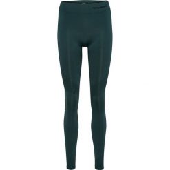 Damskie legginsy bezszwowe z wysokim stanem Hummel Shaping. Zielone legginsy damskie Hummel, bez wzorów, z materiału. Za 164.00 zł.