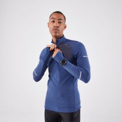 Koszulka do biegania z długim rękawem męska Kiprun Run 900 Warm. Bluzy męskie KIPRUN, l, bez wzorów, z materiału, bez kaptura. Za 169.99 zł.