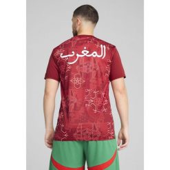 Męska koszulka przedmeczowa Maroko PUMA Intense Red Archive Green. Czerwone koszulki sportowe męskie Puma, m, bez wzorów, bez kołnierzyka, bez ramiączek, do piłki nożnej. Za 269.00 zł.