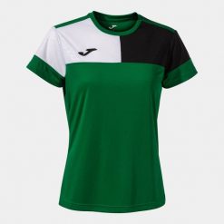 Damski jersey Joma Crew V. Czarne koszulki sportowe damskie Joma, bez wzorów, z jersey, bez kołnierzyka, bez ramiączek, do piłki nożnej. Za 140.00 zł.
