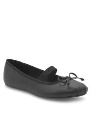 Jenny Fairy Baleriny WFA2563-1 Czarny. Czarne baleriny damskie Jenny Fairy, bez wzorów, ze skóry, bez obcasa. Za 99.99 zł.