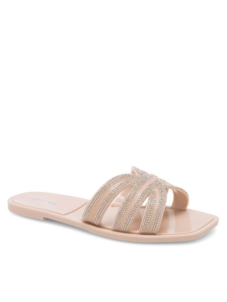 Jenny Fairy Klapki WFA2613-2 Beżowy. Brązowe klapki damskie Jenny Fairy, bez wzorów, z syntetyku, bez obcasa. Za 59.99 zł.