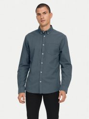 Only & Sons Koszula Alvaro 22006479 Szary Slim Fit. Szare koszule męskie Only & Sons, m, bez wzorów, z bawełny, bez kołnierzyka, bez ramiączek. Za 69.99 zł.