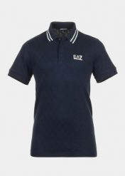 Koszulka polo męska EA7 Emporio Armani sportowa granatowa (6DPF14-PJZSZ-1562). Niebieskie koszulki polo męskie EA7, l, bez wzorów, sportowe, bez ramiączek. Za 309.00 zł.