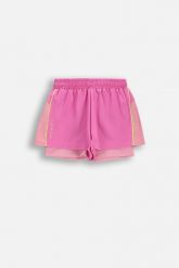 Spodenki sportowe dziecięce Lemon Explore WL6 krótkie różowe z lampasami. Czerwone spodenki dla dziewczynek LEMON explore, na lato, bez wzorów, z dresówki, młodzieżowe. Za 69.90 zł.