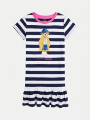 Polo Ralph Lauren Sukienka codzienna 312957382001 Granatowy Regular Fit. Niebieskie sukienki dla dziewczynek Polo Ralph Lauren, bez wzorów, z bawełny, bez ramiączek. Za 269.99 zł.