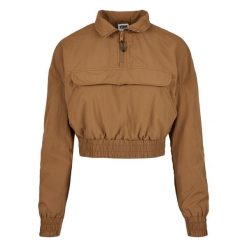 Kurtka damska Urban Classics cropped crinkle nylon. Brązowe kurtki damskie Urban Classics, bez wzorów, z nylonu, bez kaptura. Za 214.00 zł.