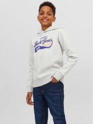 Jack & Jones Junior Bluza 12212287 Szary Regular Fit. Szare bluzy dla chłopców Jack & Jones Junior, bez wzorów, z bawełny, bez ramiączek, bez kaptura. Za 129.99 zł.