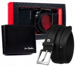 Zestaw prezentowy Pierre Cardin ZM-PC czarny. Czarne portfele męskie Pierre Cardin, bez wzorów, ze skóry. Za 273.99 zł.
