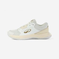 Buty tenisowe Kuikma Comfort na każdą nawierzchnię. Białe obuwie sportowe damskie KUIKMA, bez wzorów, z materiału, na fitness i siłownię. Za 199.99 zł.