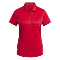 Damska koszulka polo adidas Performance. Czerwone koszulki sportowe damskie Adidas, bez wzorów, z materiału, bez kołnierzyka, bez ramiączek, na golfa. Za 234.00 zł.