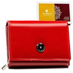 Damski portfel skórzany RFID z przegrodami - Peterson. Czerwone portfele damskie Peterson, bez wzorów, ze skóry. Za 71.99 zł.