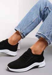 Czarne Siateczkowe Buty Sportowe na Piankowej Podeszwie Linidas. Czarne obuwie sportowe damskie Renee, bez wzorów. Za 39.99 zł.