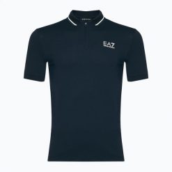 Koszulka męska EA7 Emporio Armani Golf Pro Polo. Niebieskie koszulki polo męskie EA7 Emporio Armani, m, bez wzorów, z elastanu, bez kołnierzyka, bez ramiączek, na golfa. Za 389.99 zł.