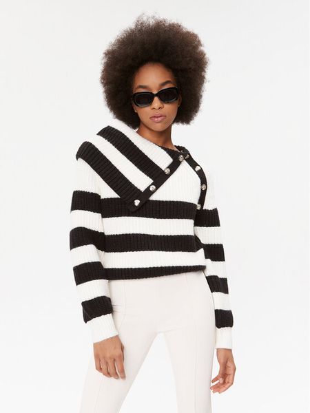 Morgan Sweter 232-MJULIA Biały Regular Fit. Białe swetry damskie Morgan, xl, bez wzorów, z syntetyku, bez kołnierzyka, bez ramiączek, bez kaptura. Za 329.99 zł.