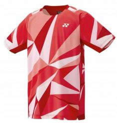 Koszulka tenisowa Yonex AO Crew Neck. Czerwone koszulki sportowe męskie YONEX, l, bez wzorów, z materiału, bez kołnierzyka, bez ramiączek, na fitness i siłownię. Za 455.99 zł.