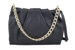 Marszczona listonoszka BARBERINI'S czarna 948-1. Czarne torebki shopper damskie Barberinis, bez wzorów, ze skóry, biznesowe, małe, bez dodatków. Za 269.99 zł.