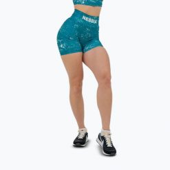 Spodenki NEBBIA Hammies High Waisted. Zielone obuwie sportowe damskie Nebbia, bez wzorów, na fitness i siłownię. Za 169.99 zł.