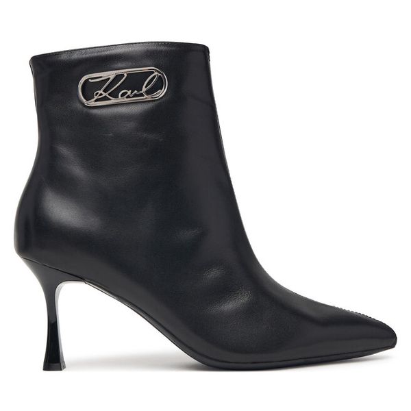 Botki KARL LAGERFELD. Czarne botki damskie KARL LAGERFELD, bez obcasa, na szpilce, bez zapięcia. Za 1,009.00 zł.
