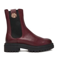 Sztyblety MEXX. Czerwone botki damskie Mexx, bez obcasa, na płaskiej podeszwie, bez zapięcia. Za 369.99 zł.