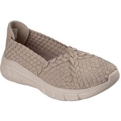 Baleriny damskie Skechers Bobs B Flex Flex Web. Brązowe baleriny damskie Skechers, bez wzorów, z materiału, bez obcasa. Za 390.00 zł.
