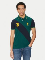 U.S. Polo Assn. Polo MUP3996 Zielony Regular Fit. Zielone koszulki polo męskie U.S. Polo Assn., m, bez wzorów, z bawełny, bez ramiączek. Za 169.99 zł.