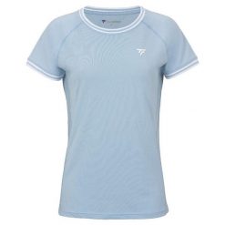 Damska koszulka tenisowa Tecnifibre Team Stretch Tee. Niebieskie koszulki sportowe damskie TECNIFIBRE, bez wzorów, sportowe, bez kołnierzyka. Za 139.99 zł.