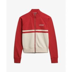 Damska bluza dresowa zapinana na zamek Superdry Athletic Essentials. Czerwone bluzy sportowe damskie Superdry., xl, bez wzorów, z dresówki, bez kaptura. Za 330.50 zł.