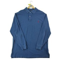 Second life - Polo Ralph Lauren koszulka męska z długim rękawem XLT - Stan dobry. Niebieskie koszulki polo męskie Ralph Lauren, l, bez wzorów, z materiału, bez kołnierzyka, bez ramiączek, na golfa. Za 127.76 zł.