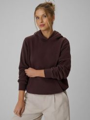 4F Bluza dresowa relaxed z kapturem damska - brązowa S. Brązowe bluzy damskie 4f, l, bez wzorów, z bawełny, z kapturem. Za 149.99 zł.
