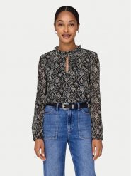 ONLY Bluzka Ditsy 15229700 Czarny Regular Fit. Czarne bluzki damskie Only, m, bez wzorów, z syntetyku, bez kołnierzyka, bez ramiączek. Za 79.99 zł.