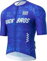 Koszulka rowerowa męska oddychająca tylne kieszenie ROCKBROS. Niebieskie koszulki sportowe męskie ROCKBROS, m, bez wzorów, z elastanu, bez kołnierzyka, bez ramiączek, do biegania. Za 228.20 zł.