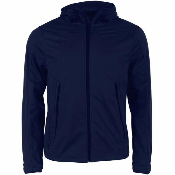Kurtka puchowa Stanno Prime Softshell. Niebieskie kurtki męskie STANNO, xl, bez wzorów, prążkowane, z kapturem. Za 360.50 zł.