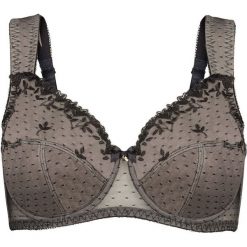 Biustonosz "minimizer" bonprix czarno-brunatny. Biustonosze marki bonprix. Za 44.99 zł.