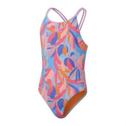 Dziewczęcy jednoczęściowy kostium kąpielowy Speedo Printed Twinstrap. Czerwone stroje kąpielowe dla dziewczynek Speedo, bez wzorów, z materiału. Za 212.00 zł.