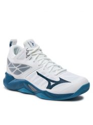 Mizuno Buty halowe Wave Dimension Mid V1GA2245 Biały. Białe buty sportowe męskie Mizuno, z materiału, bez zapięcia. Za 289.99 zł.